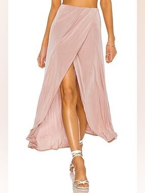 People Smoke & Mirrors Faux Wrap Maxi Skirt Size Small